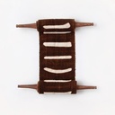 [DE-BWT07-BnWh-10] Stability Bogolan Wall Totem (Small, Brown & White)