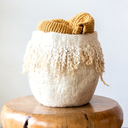 Fringed Skirt Mohair Basket