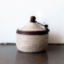 [BK-MPT01-Bn] Marmite Peak Top Basket (White w/ Brown Leather)