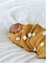 [TH-BB01-GdWh] Bobble Baby Blanket (Old Gold w/ Vanilla Bobbles)