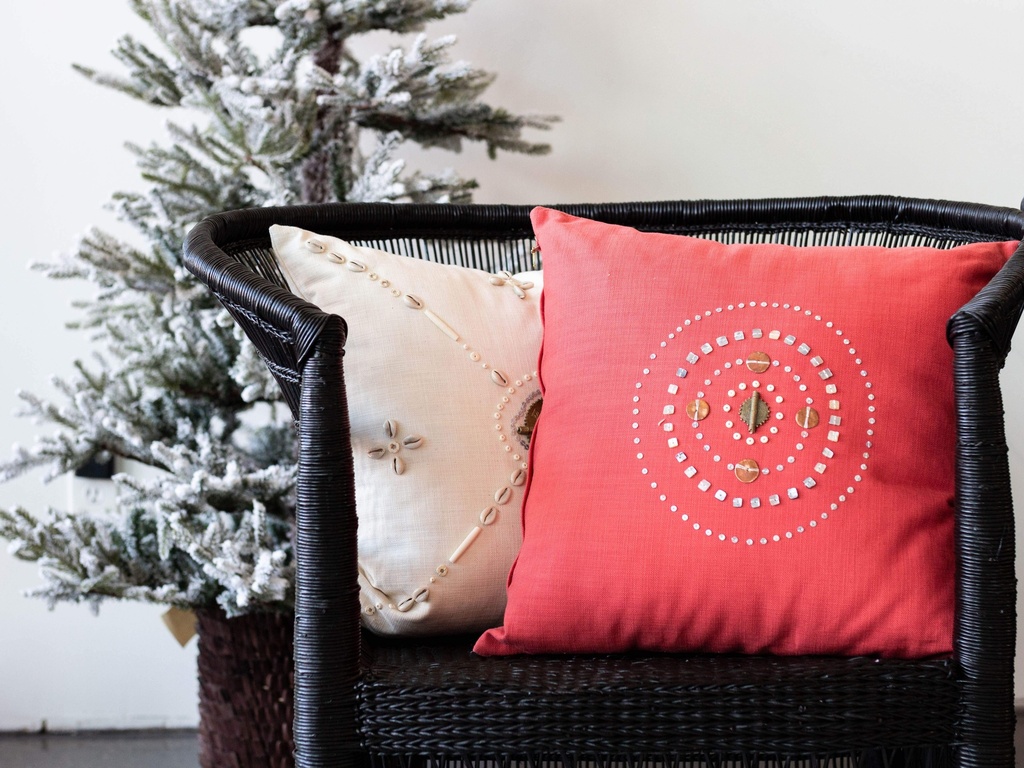 Copper Compass Trade Bead Pillow