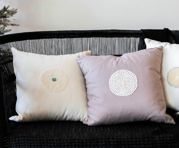 Heishi Trade Bead Pillow