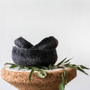 [BK-HNB01-Ch-10] Hand Felted Nesting Bowls - Neutrals (Small, Charcoal)